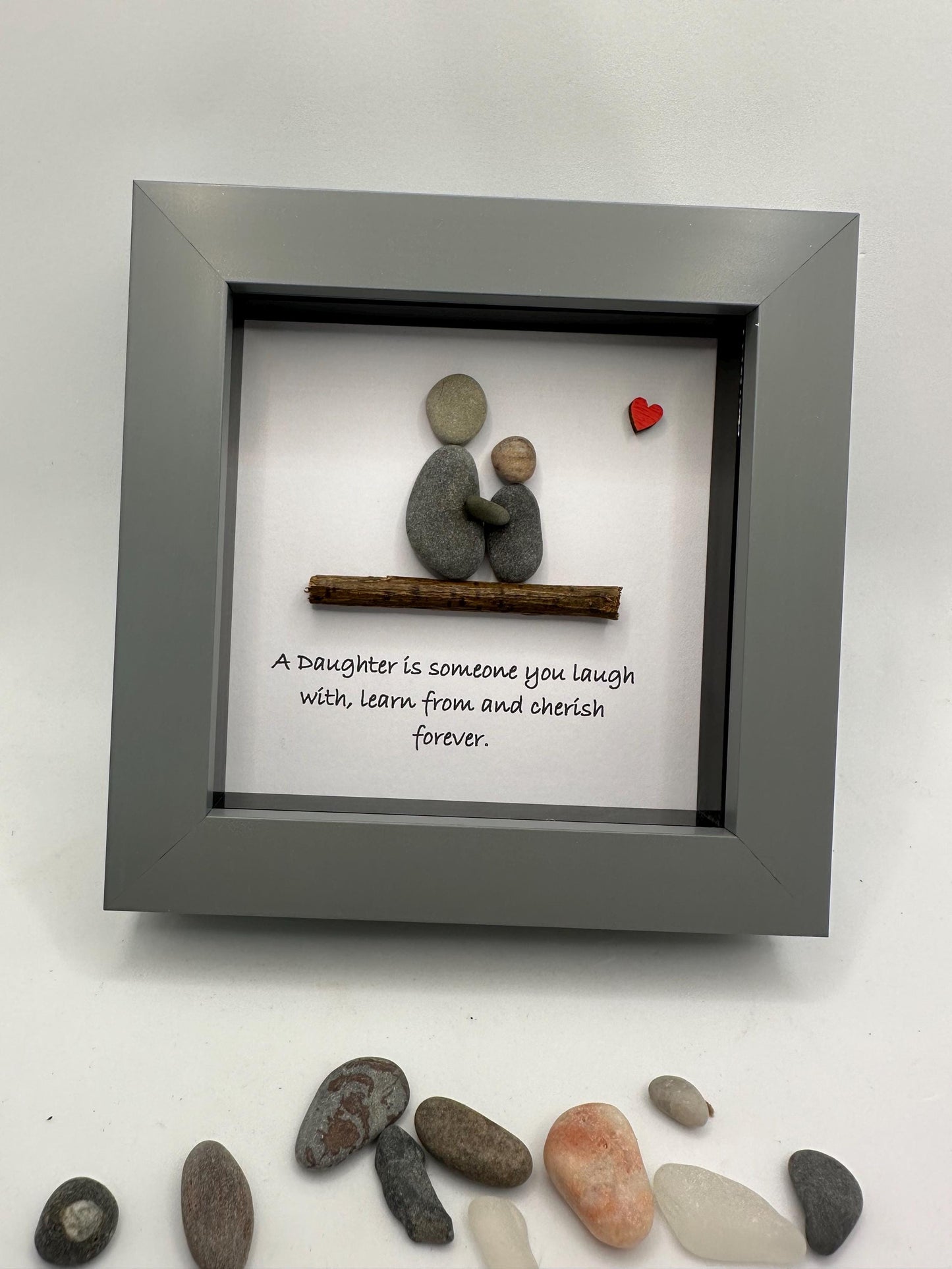 4”x4” daughter pebble art, daughter, pebble art gift, daughter gift, friends