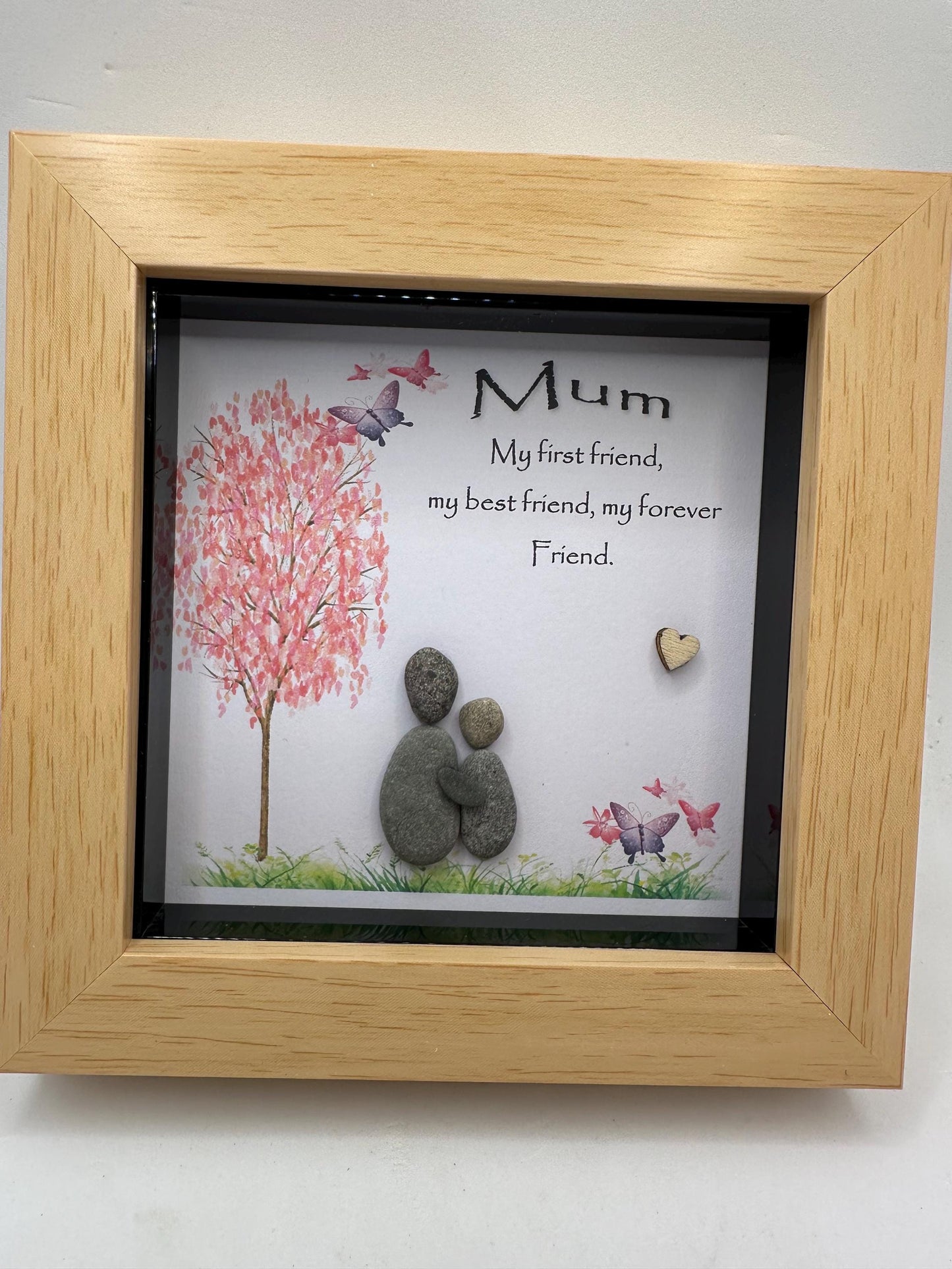 Mother’s Day pebble art, Mother’s Day gift, mum gift, pebble art, mum pebble art, pebble art mum, sentiment mum gift, pebble picture frame