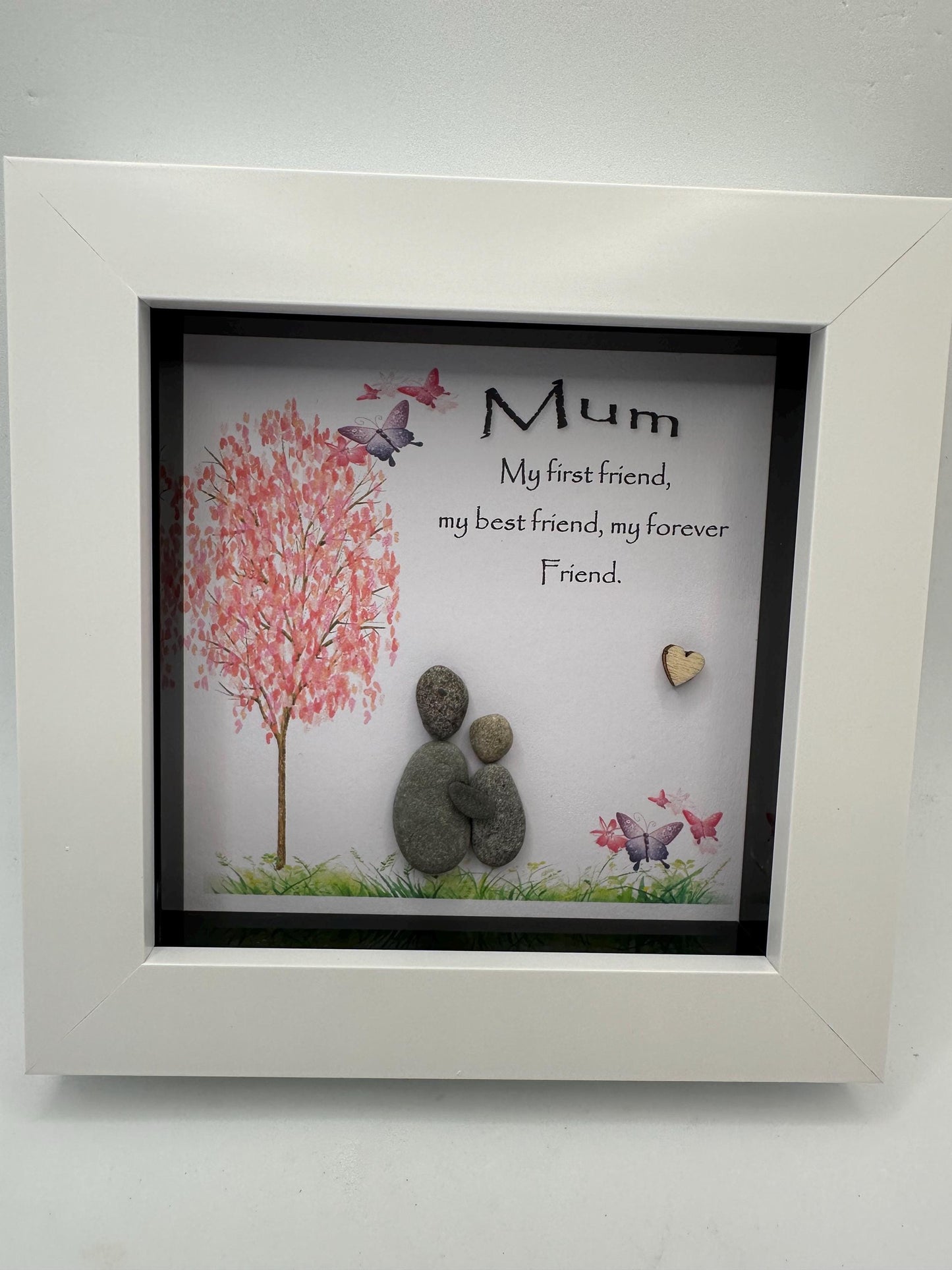 Mother’s Day pebble art, Mother’s Day gift, mum gift, pebble art, mum pebble art, pebble art mum, sentiment mum gift, pebble picture frame