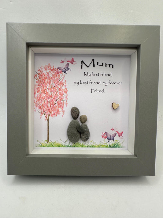 Mother’s Day pebble art, Mother’s Day gift, mum gift, pebble art, mum pebble art, pebble art mum, sentiment mum gift, pebble picture frame