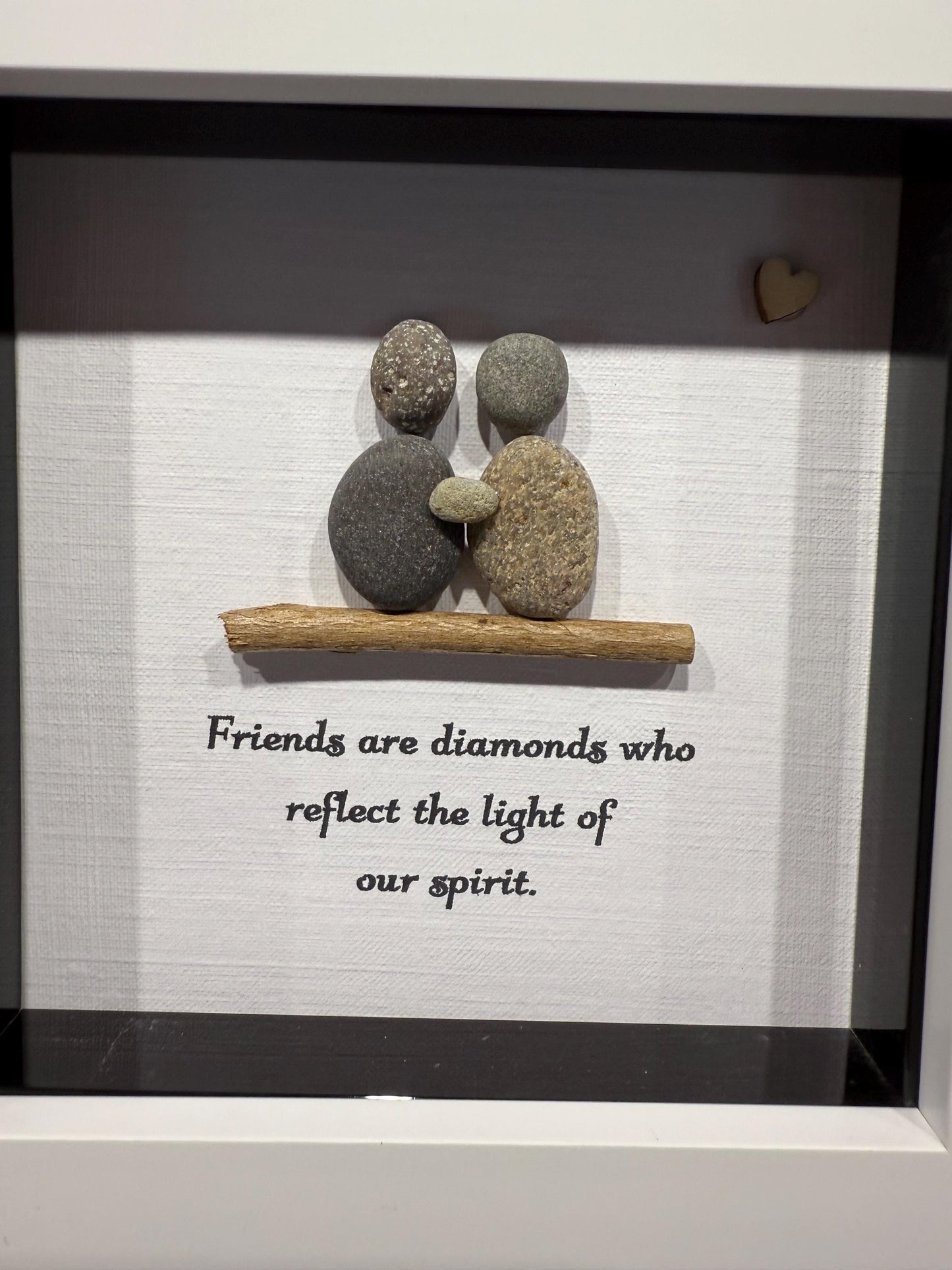 friends pebble art, friends are diamonds, 4x4” pebble art, friends gift