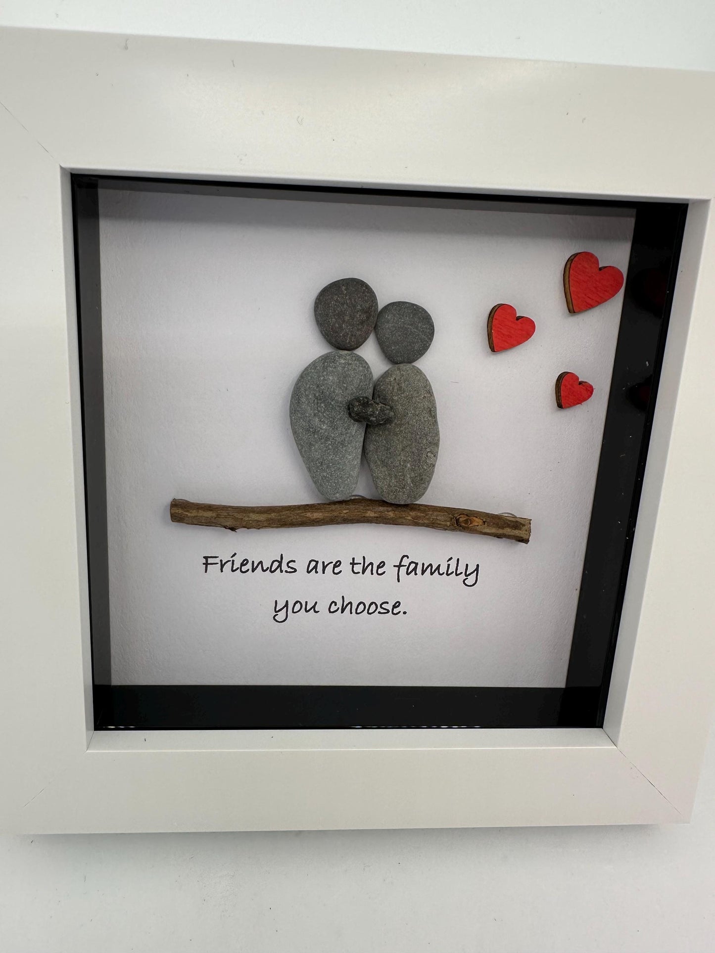 4”x4” friends pebble art, friends are the family you choose, friends, pebble art gift, friend gift, friends