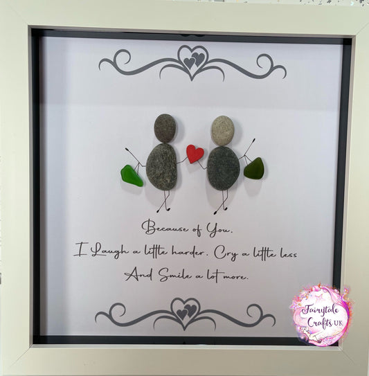 Pebble art, friends pebble art, birthday pebble, quote art, because if you, cry a little less