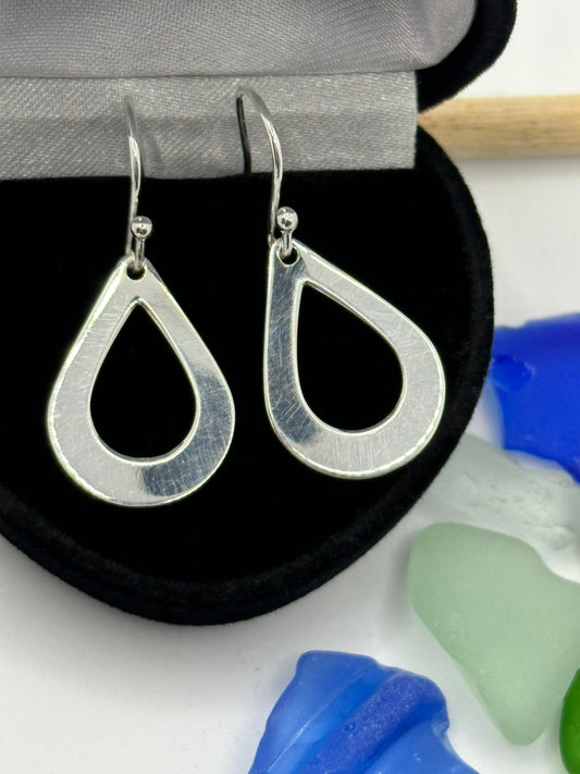 Sterling silver 925 open tear drop earrings, tear drop earrings, drop earrings, dangle earrings, handmade