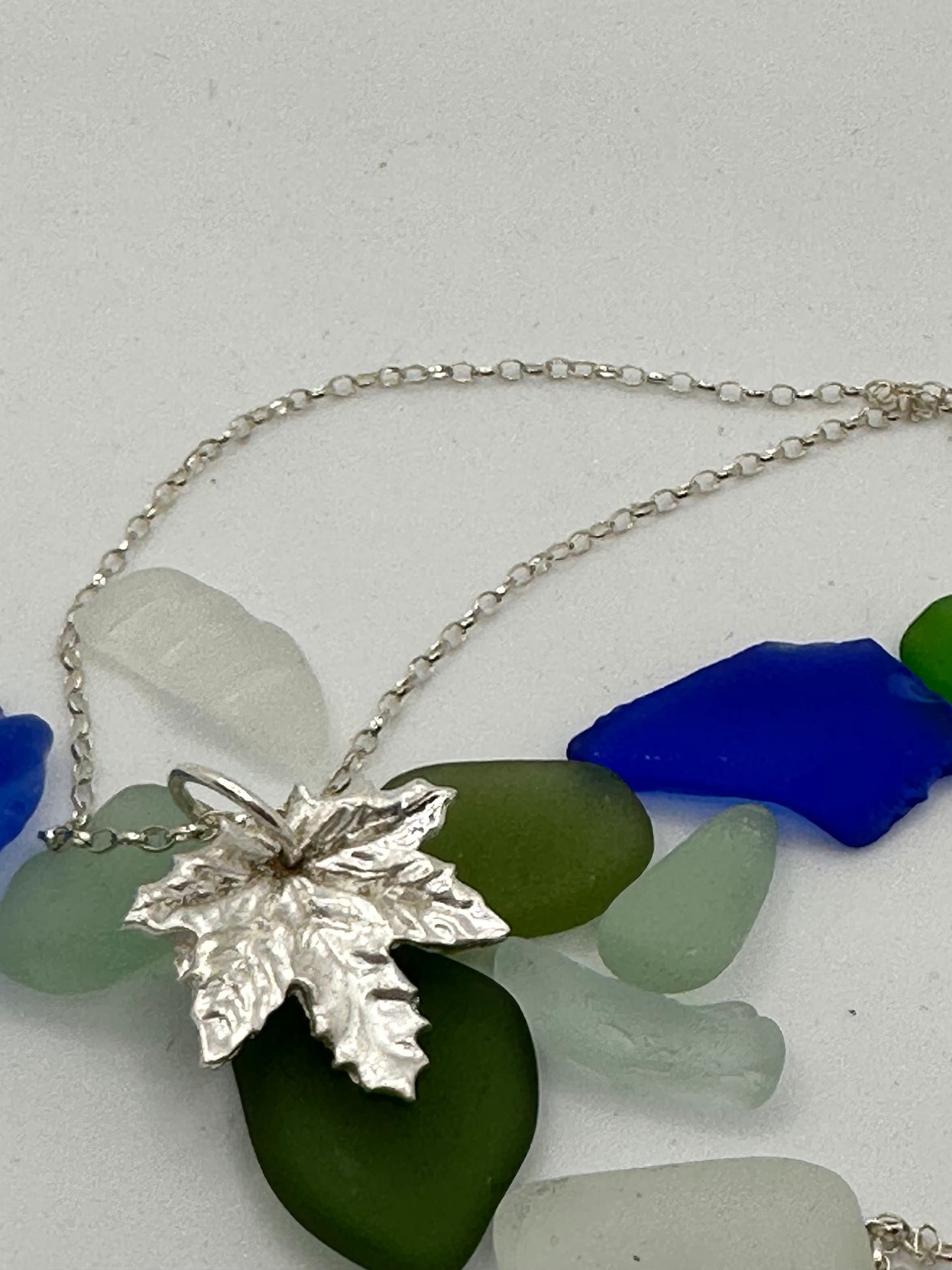 999 silver maple leaf pendant and sterling silver chain, maple leaf, silver maple leaf, handmade